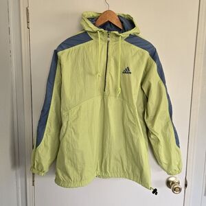 Adidas Lime Green and Blue Windbreaker Women's S Lined
